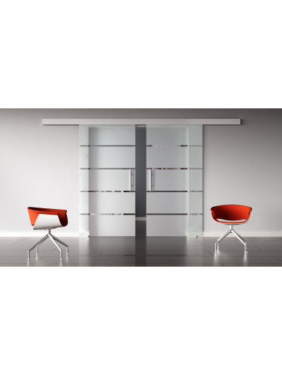 Glasschiebetüren Design Stuttgart (S) SlimLine-Beschlag Komplettset, Optional: SoftClose