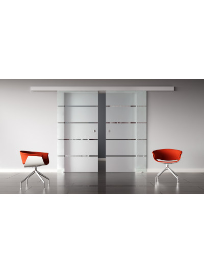 Glasschiebetüren Design Stuttgart (S) SlimLine-Beschlag Komplettset, Optional: SoftClose