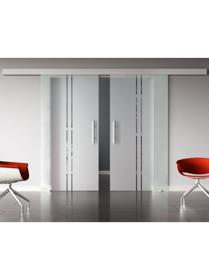 Glasschiebetüren Design Trier (T) SlimLine-Beschlag Komplettset, Optional: SoftClose