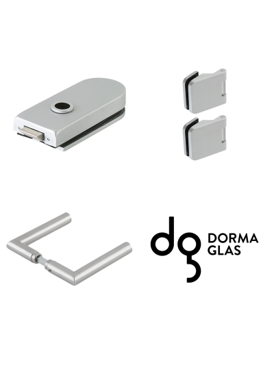 Dorma Glas Beschlagset Drücker-Armatur Rondo unverschliessbar