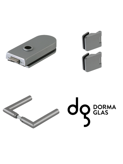 Dorma Glas Beschlagset Drücker-Armatur Rondo unverschliessbar