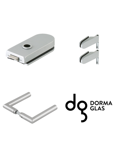 Dorma Glas Beschlagset Drücker-Armatur Rondo unverschliessbar