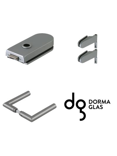 Dorma Glas Beschlagset Drücker-Armatur Rondo unverschliessbar