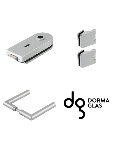 Dorma Glas Beschlagset Drücker-Armatur Rondo Buntbartschloß