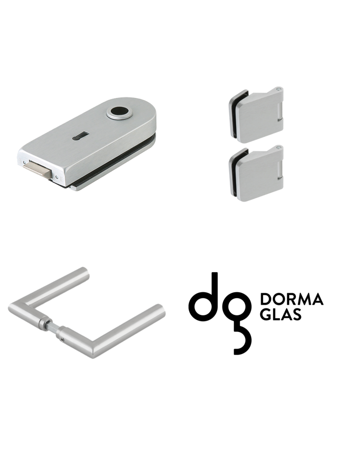 Dorma Glas Beschlagset Drücker-Armatur Rondo Buntbartschloß