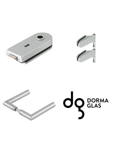 Dorma Glas Beschlagset Drücker-Armatur Rondo Buntbartschloß