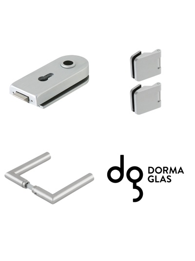 Dorma Glas Beschlagset Drücker-Armatur Rondo Profilzylinder vorbereitet