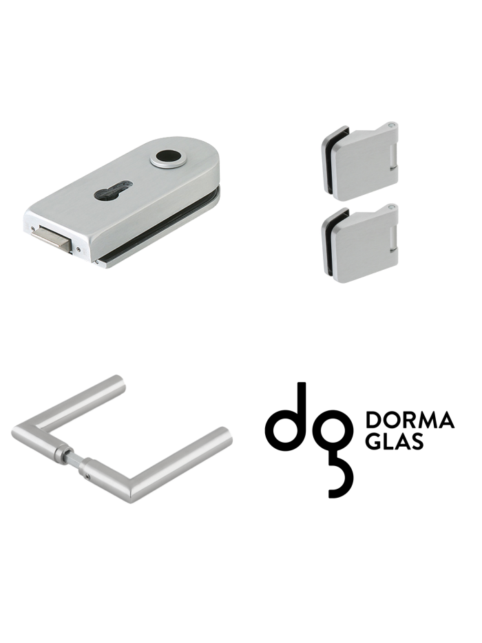Dorma Glas Beschlagset Drücker-Armatur Rondo Profilzylinder vorbereitet