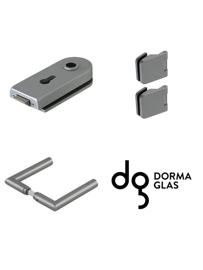 Dorma Glas Beschlagset Drücker-Armatur Rondo Profilzylinder vorbereitet