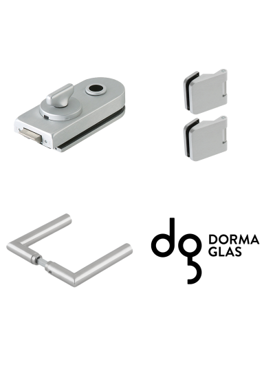Dorma Glas Beschlagset Drücker-Armatur Rondo WC-Schließung