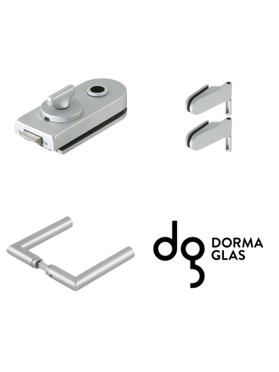 Dorma Glas Beschlagset Drücker-Armatur Rondo WC-Schließung