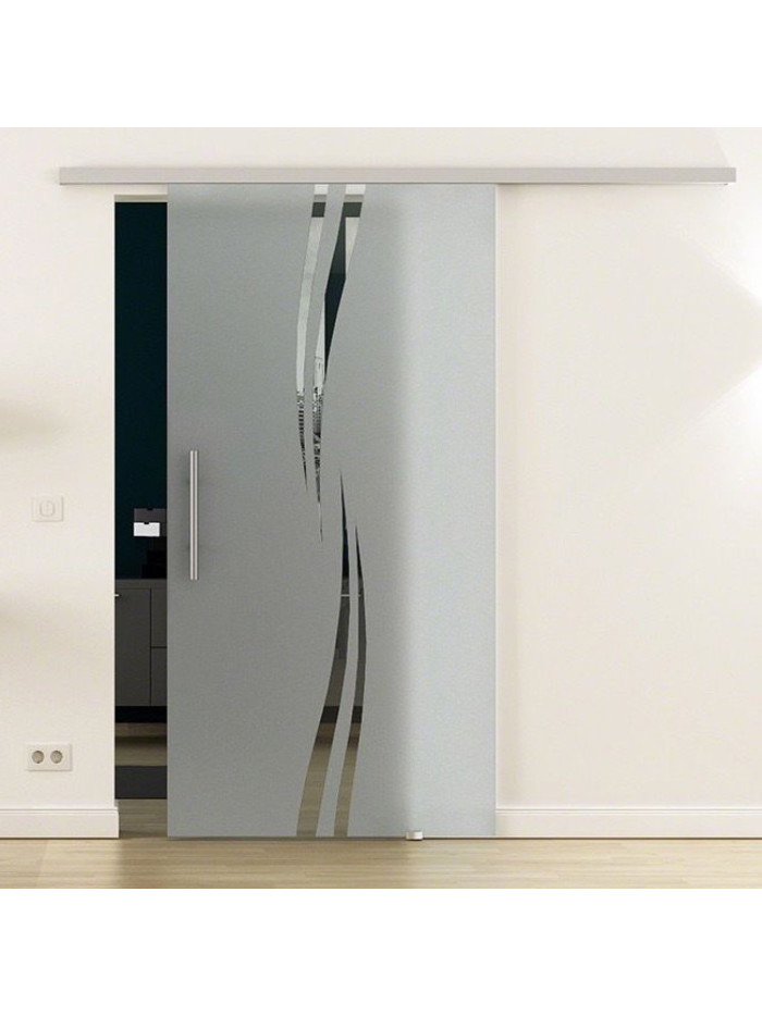 Sondermaß Glasschiebetür Design Amsterdam (A) ProfiSlide-Beschlag Komplettset, mit SoftClose
