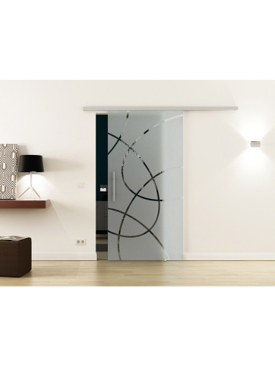 Sondermaß Glasschiebetür Design Frankfurt (F) ProfiSlide-Beschlag Komplettset, mit SoftClose