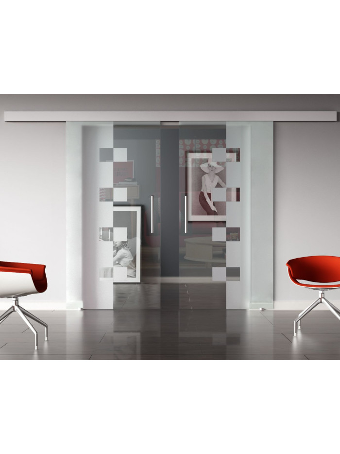 Glasschiebetüren Design Würzburg (W) SlimLine-Beschlag Komplettset, Optional: SoftClose