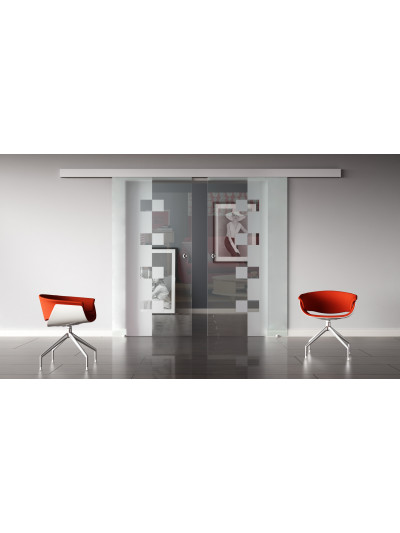 Glasschiebetüren Design Würzburg (W) SlimLine-Beschlag Komplettset, Optional: SoftClose