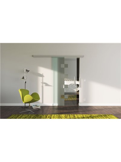 Glasschiebetür Design Würzburg (W) SlimLine-Beschlag Komplettset, Optional: SoftClose