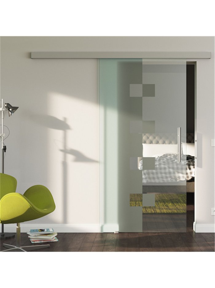 Glasschiebetür Design Würzburg (W) SlimLine-Beschlag Komplettset, Optional: SoftClose