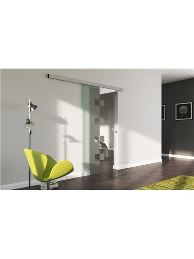 Glasschiebetür Design Würzburg (W) SlimLine-Beschlag Komplettset, Optional: SoftClose