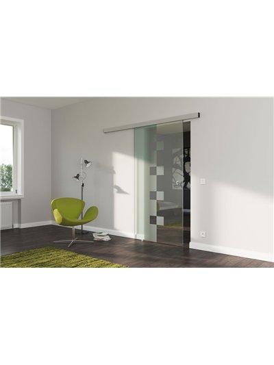 Glasschiebetür Design Würzburg (W) SlimLine-Beschlag Komplettset, Optional: SoftClose