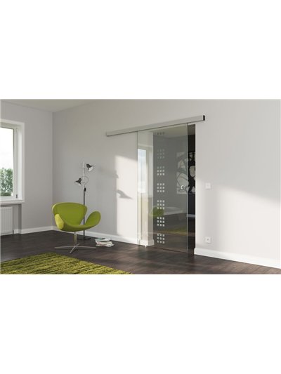 Glasschiebetür Design Quickborn (Q) SlimLine-Beschlag Komplettset, Optional: SoftClose