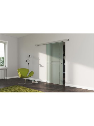 Glasschiebetür Design Ingolstadt (I) SlimLine-Beschlag Komplettset, Optional: SoftClose
