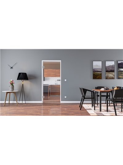 Ganzglastür Drehtür ESG-Glas in Design Klarglas für Studio / Studio und Office / Studio