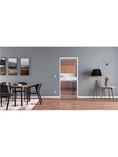 Ganzglastür Drehtür ESG-Glas in Design Klarglas für Studio / Studio und Office / Studio