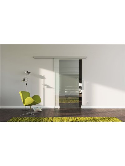 Sondermaß Glasschiebetür Design Hamburg (H) SlimLine-Beschlag Komplettset, Optional: SoftClose