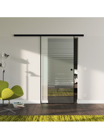 Glasschiebetür Loft-Style Design Hamburg (H) SlimLine-Beschlag Komplettset