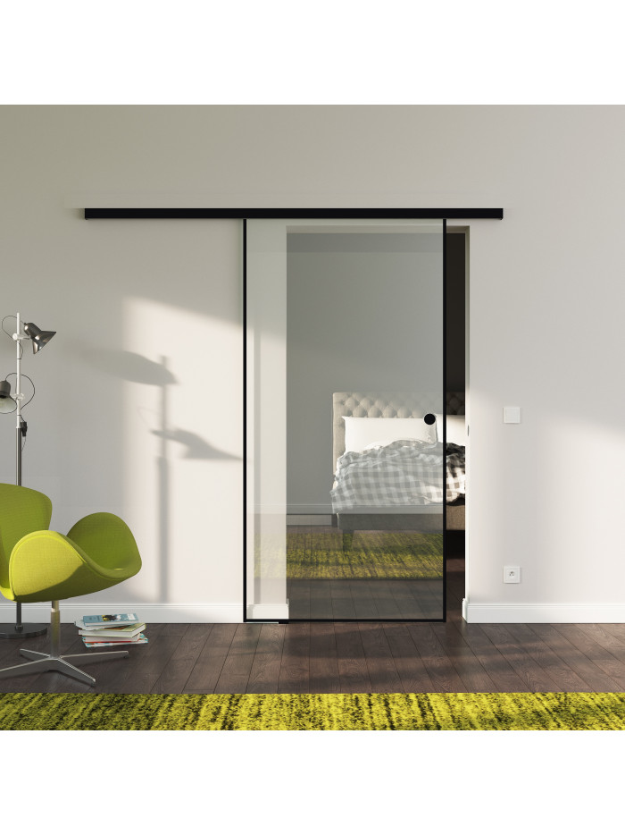 Glasschiebetür Loft-Style Design Klarglas (K) SlimLine-Beschlag Komplettset