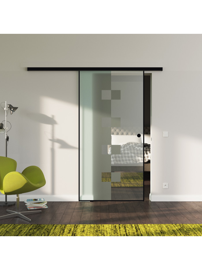 Glasschiebetür Loft-Style Design Würzburg (W) SlimLine-Beschlag Komplettset