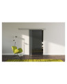 Glasschiebetür SchwarzGlas Design Landshut (L) SlimLine-Beschlag Komplettset, Optional: SoftClose