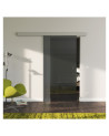 Glasschiebetür SchwarzGlas Design Landshut (L) SlimLine-Beschlag Komplettset, Optional: SoftClose
