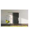 Glasschiebetür SchwarzGlas Design Quickborn (Q) SlimLine-Beschlag Komplettset, Optional: SoftClose