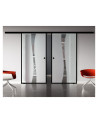 Glasschiebetür Loft-Style Design Berlin (B) SlimLine-Beschlag Komplettset 2 Scheiben