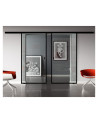Glasschiebetür Loft-Style Design Klarglas (K) SlimLine-Beschlag Komplettset 2 Scheiben
