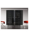 Glasschiebetüren SchwarzGlas Design Regensburg (R) SlimLine-Beschlag Komplettset, Optional: SoftClose