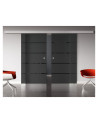 Glasschiebetüren SchwarzGlas Design Stuttgart (S) SlimLine-Beschlag Komplettset, Optional: SoftClose