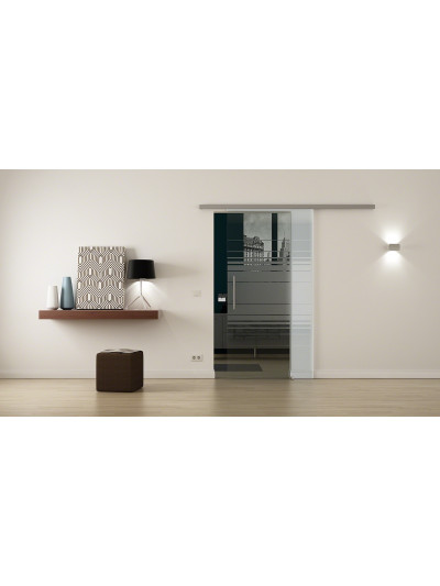 Glasschiebetür Design Hamburg (H) ProfiSlide-Beschlag Komplettset, mit SoftClose