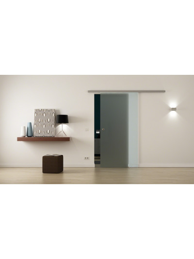 Glasschiebetür Design Vollsatiniert (V) ProfiSlide-Beschlag Komplettset, mit SoftClose