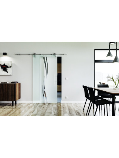 Glasschiebetür Design Amsterdam (A) Sadora VA-Beschlag Komplettset Edelstahl
