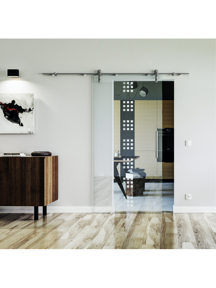 Glasschiebetür Design Regensburg (R) Sadora VA-Beschlag Komplettset Edelstahl