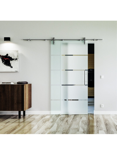 Glasschiebetür Design Stuttgart (S) Sadora VA-Beschlag Komplettset Edelstahl