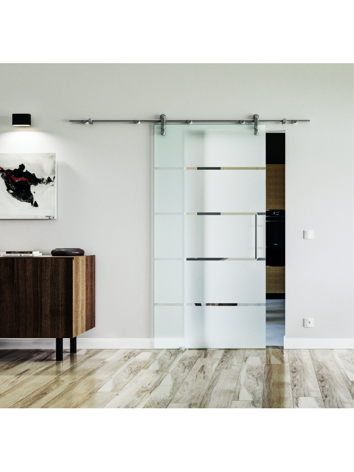 Glasschiebetür Design Stuttgart (S) Sadora VA-Beschlag Komplettset Edelstahl
