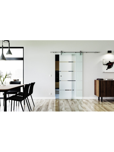 Glasschiebetür Design Stuttgart (S) Sadora VA-Beschlag Komplettset Edelstahl