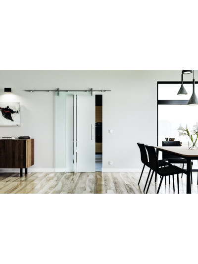 Glasschiebetür Design Trier (T) Sadora VA-Beschlag Komplettset Edelstahl