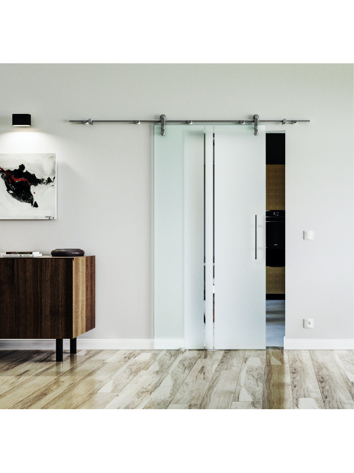 Glasschiebetür Design Trier (T) Sadora VA-Beschlag Komplettset Edelstahl