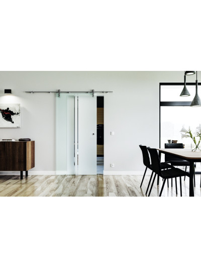 Glasschiebetür Design Trier (T) Sadora VA-Beschlag Komplettset Edelstahl