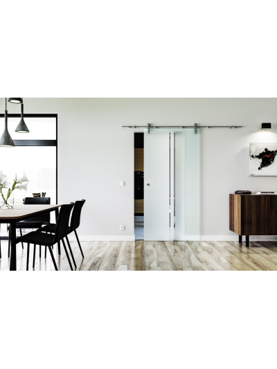 Glasschiebetür Design Trier (T) Sadora VA-Beschlag Komplettset Edelstahl