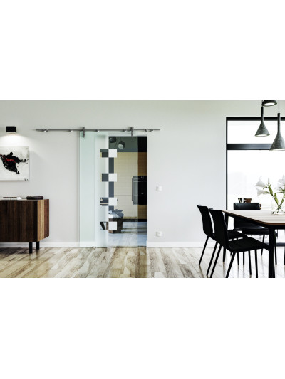Glasschiebetür Design Würzburg (W) Sadora VA-Beschlag Komplettset Edelstahl